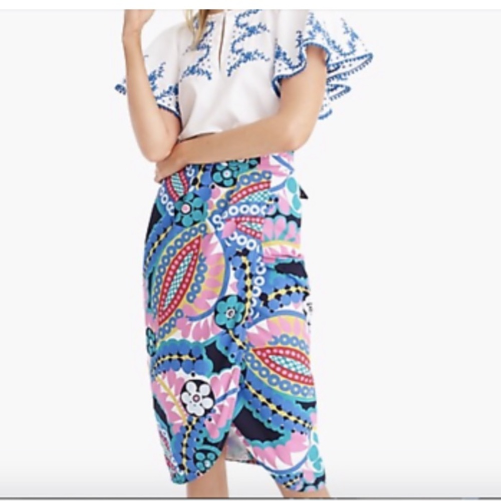 J.Crew Tie-back Tulip Skirt Ratti Kaleidoscope NWT